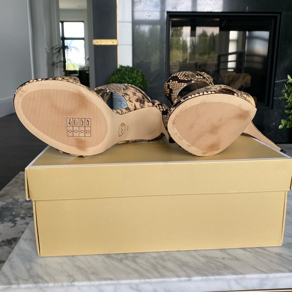 Michael Kors Snake Skin Ankle Strap Heels - Picture 8 of 8